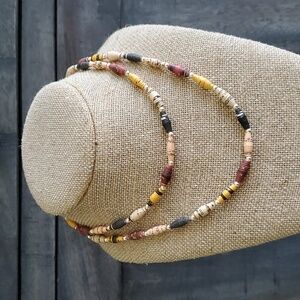 NATIVE TRIBAL 24 INCH BEAD NECKLACE NO CLASP BEACH  GYPSY COWGIRL